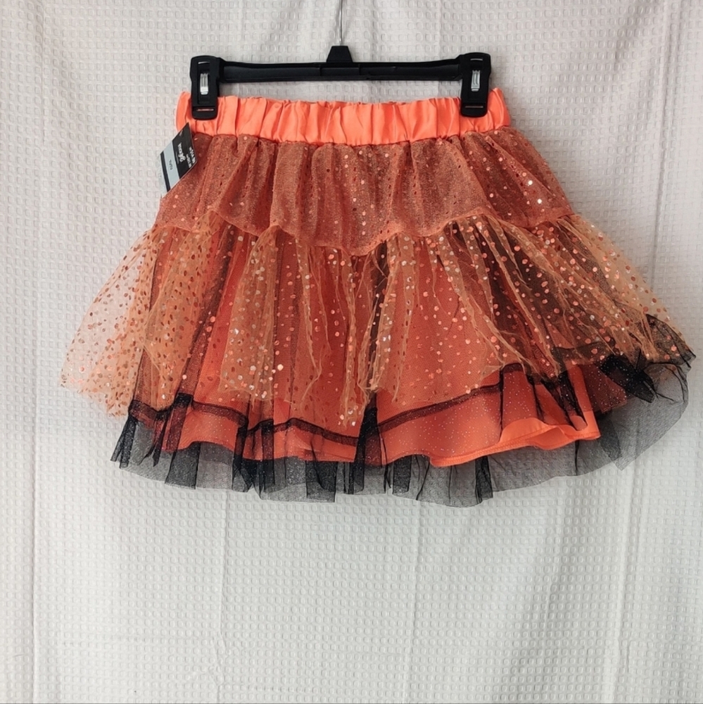 Orange and Black Tulle Skirt Child One Size